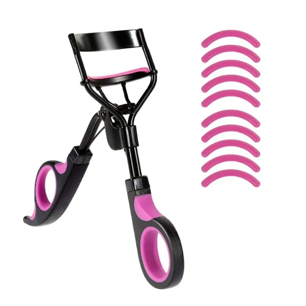 Eyelash Curler with 10 Pcs professional Eyelashes curling Tweezers clips lasting Eyes makeup Beauty Tools