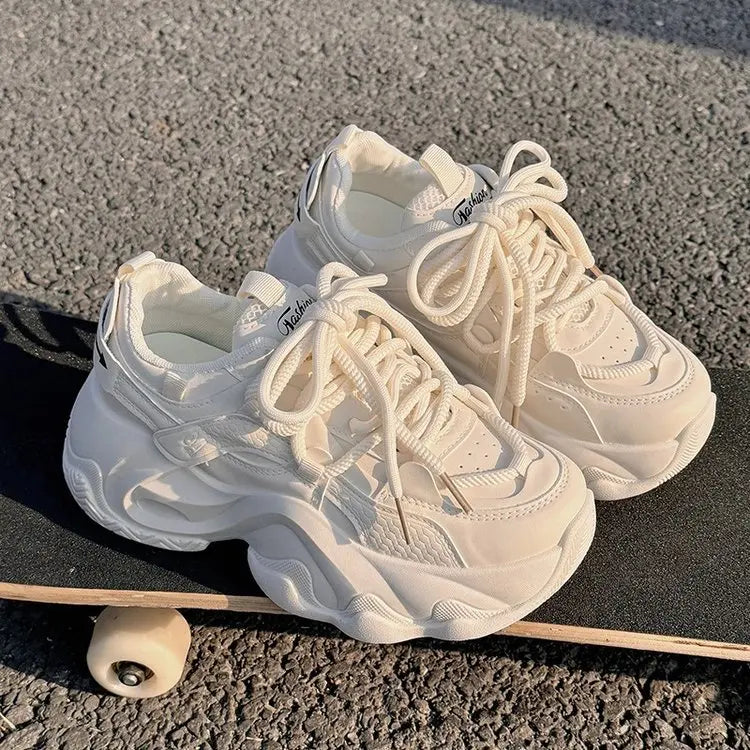 Women's Dad Shoes — Thick Sole Sponge Cake Platform Sneakers