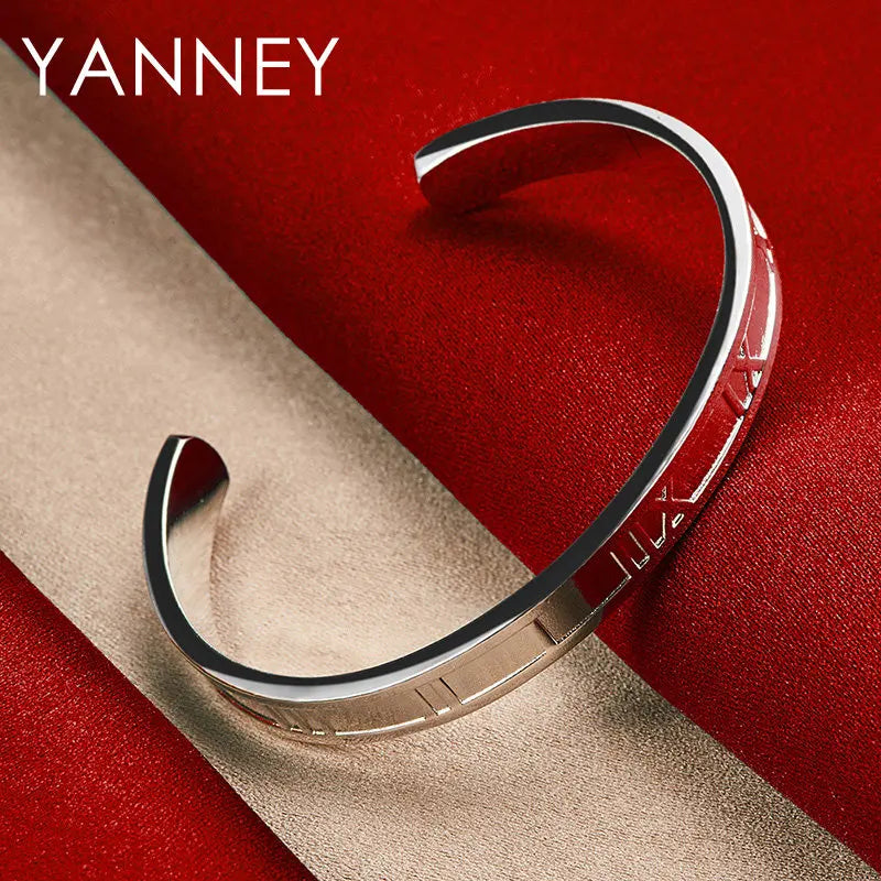 Charm 925 sterling silver exquisite hallow round bracelet women party Accessories wedding fashion Gift