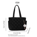 chic Quilted Tote Bag ,Large Capacity Handbag with Pendant ,Stylish Multi pocket shoulder Bags for Daily work, school,Errands