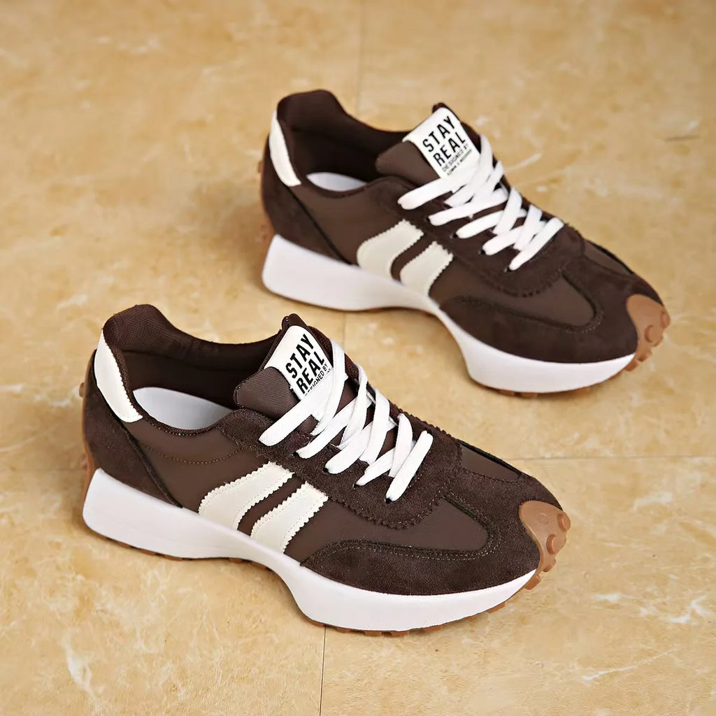 2026 Spring Retro Women Sneakers Summer Casual Patchwork Leather Sneakers Women outdoor Casual Comfort Shoes