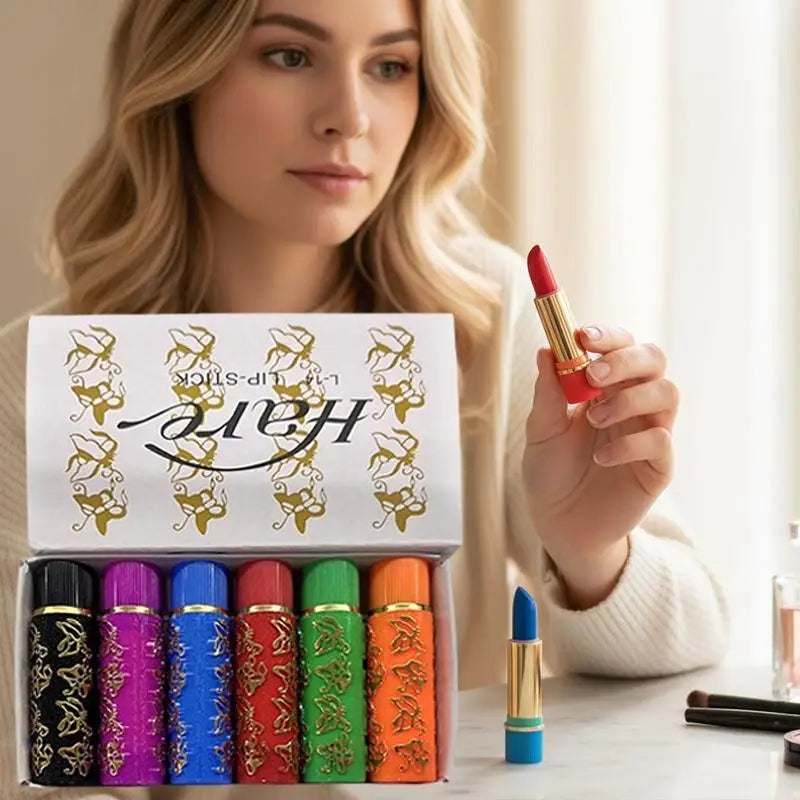 Waterproof Lipstick Set Makeup Matte Velvet Moisturizing Fashion Style Color Lasting Lip Tube Cosmetics Changing non-greasy