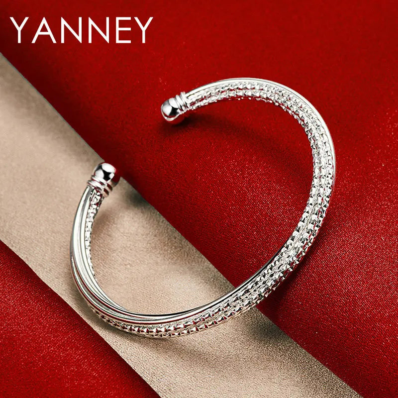 Charm 925 sterling silver exquisite hallow round bracelet women party Accessories wedding fashion Gift